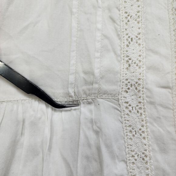 Volcom Dress Womens L Cream Starfish Sleeveless Cotton Gauze V-Back Zip Western - Picture 2 of 13